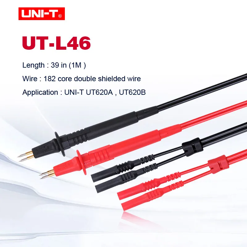 UNI-T UT-L46 Four Wire Test Leads Four-wire test probe for UT620A UT620B Red + Black
UNI-T UT-L46 Four Wire Test Leads Four-wire test probe for UT620A UT620B Red + Black