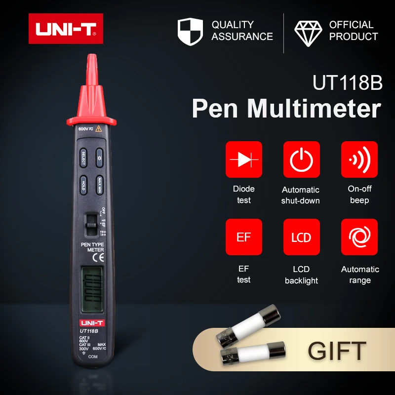 UT118B Pen Type Digital Multimeter Auto SCAN LCD backlight Non-Contact Voltage Detection 3000-Bit Counting Function AC/DC
UT118B Pen Type Digital Multimeter Auto SCAN LCD backlight Non-Contact Voltage Detection 3000-Bit Counting Function AC/DC