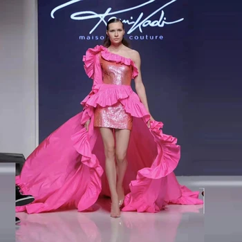 2019 Fashion Women Summer New Chic Pink One Shoulder Ruffles Long Maxi vestidos Celebrity Evening Party Sequin Wholesale
2019 Fashion Women Summer New Chic Pink One Shoulder Ruffles Long Maxi vestidos Celebrity Evening Party Sequin Wholesale