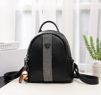 Fashion Black Real Leather Backpack Female Backpacks for Adolescent Girls Women Spliced Casual Small School Bag 
Fashion Black Real Leather Backpack Female Backpacks for Adolescent Girls Women Spliced Casual Small School Bag