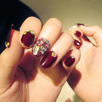Japanese 24 sheet/set Fake False Nail Tip Dark Red Diamond Glue Manicure Makeup New Design Photo Therapy Art Nail Stickers L28
Japanese 24 sheet/set Fake False Nail Tip Dark Red Diamond Glue Manicure Makeup New Design Photo Therapy Art Nail Stickers L28