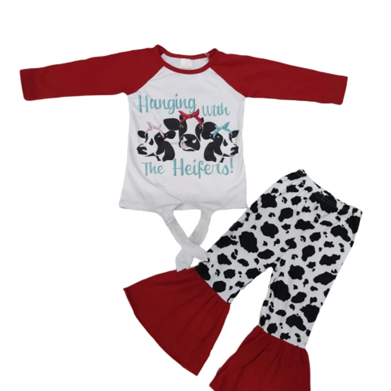 2019 hot sale hanging with the heifer animal print children's wear girl set fashion personality style
2019 hot sale hanging with the heifer animal print children's wear girl set fashion personality style