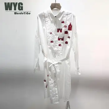 Unique Designer Branded Embroidery Shirt Dresses 2020 Spring New Casual Fashion Style Elegant Pleat Cotton Dresses
Unique Designer Branded Embroidery Shirt Dresses 2020 Spring New Casual Fashion Style Elegant Pleat Cotton Dresses