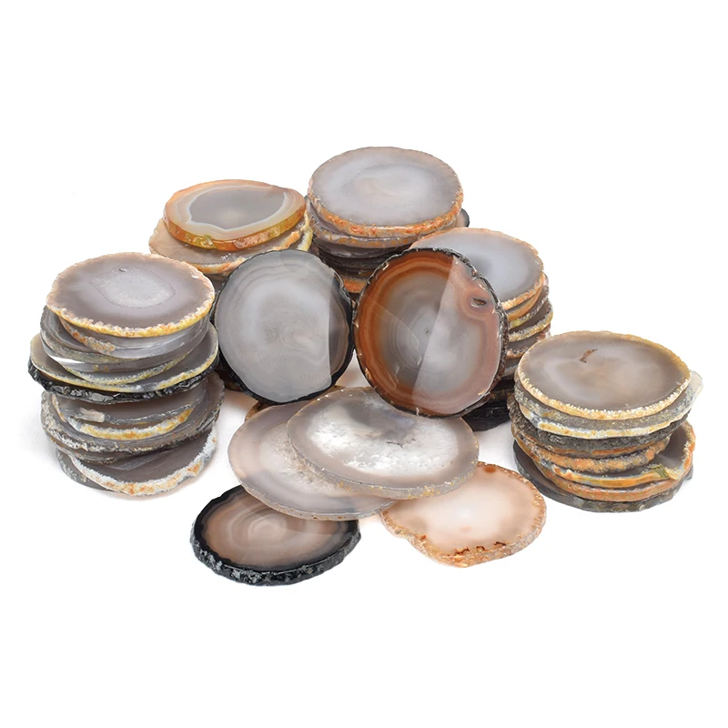 

1PC Natural Agate Slice Coaster Polished Irregular Stone Crafts Pad Agate Slice Drink Cup Mug Holder Quartz Geode Table Onyx Mat