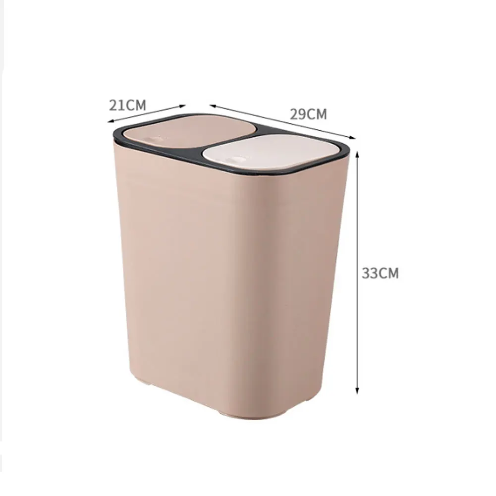 Pressing-Type Trash Can 15L Huge Capacity Dry And Wet Classified Creative Household Double Cover Waste Bin Storage Bucket 
Pressing-Type Trash Can 15L Huge Capacity Dry And Wet Classified Creative Household Double Cover Waste Bin Storage Bucket