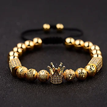 Classical Braiding Bracelet Gold Hip Hop Men Pave CZ Zircon Crown Skeleton Bracelet Luxury Jewelry Pulseira Masculina Feminina
Classical Braiding Bracelet Gold Hip Hop Men Pave CZ Zircon Crown Skeleton Bracelet Luxury Jewelry Pulseira Masculina Feminina
