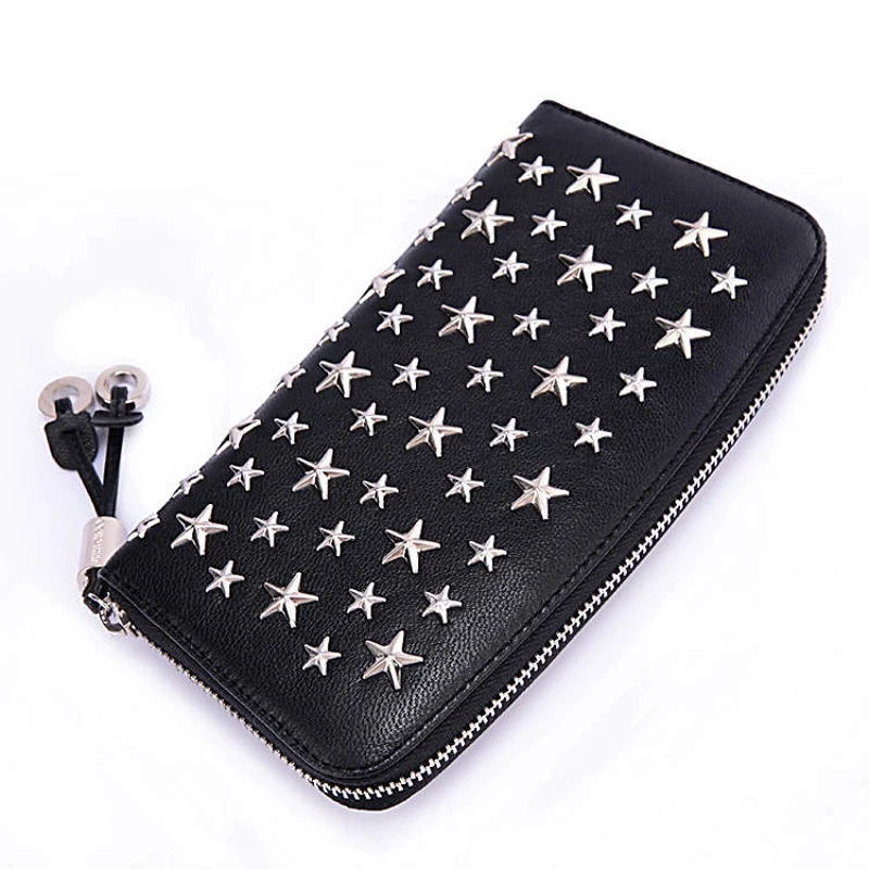 New Five-pointed Star Rivet Wallet Cow Leather Men Women Zipper Card Holder Long Wallet Genuine Leather Purse Stylish Clutch Bag
New Five-pointed Star Rivet Wallet Cow Leather Men Women Zipper Card Holder Long Wallet Genuine Leather Purse Stylish Clutch Bag