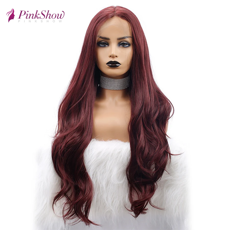 Pinkshow Red Lace Front Wig Synthetic Wigs For Black Women Long Wavy Natural Hairline Heat Resistant Fiber Wig
Pinkshow Red Lace Front Wig Synthetic Wigs For Black Women Long Wavy Natural Hairline Heat Resistant Fiber Wig