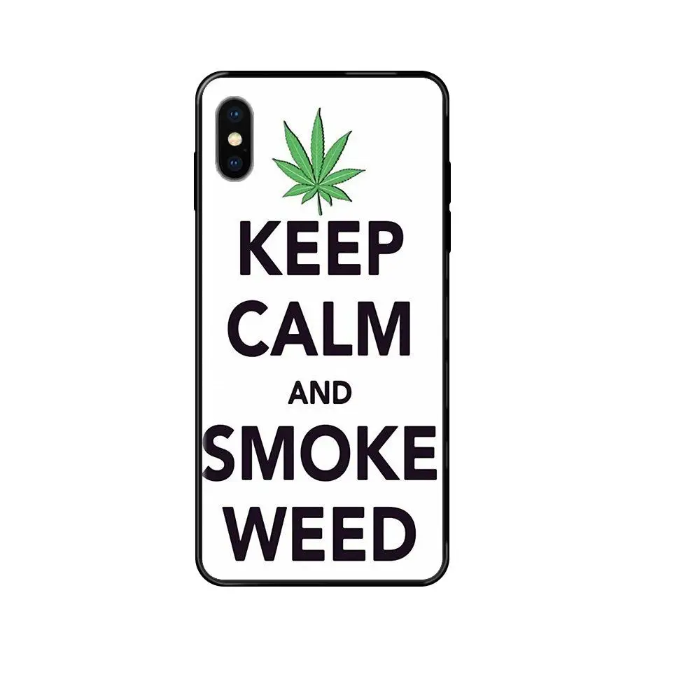 يوكان Diy Colorful Printing Black Soft TPU Tumblr Keep Calm Smoke Weed ... coque iphone 11 Keep Calm and Smoke Marijuana