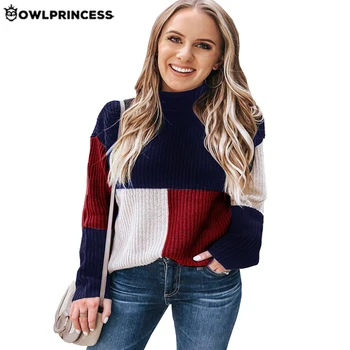 Daily suit OLWPRINCEE Patchwork Winter Women Turtleneck Sweater Knitted Sweater Streetwear Warm Jumper Pullover Knitwear
Daily suit OLWPRINCEE Patchwork Winter Women Turtleneck Sweater Knitted Sweater Streetwear Warm Jumper Pullover Knitwear