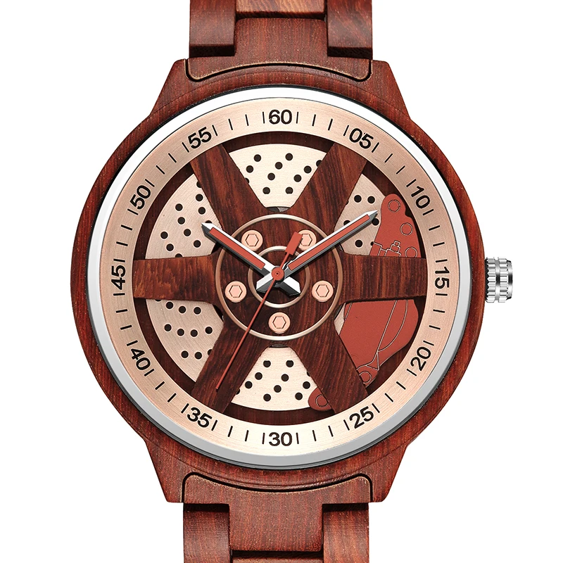 Creative Wooden Watch Men Unique Wheel Hub Wrist Watches Full Wood Strap Military Sport Clock Relogio Masculino
Creative Wooden Watch Men Unique Wheel Hub Wrist Watches Full Wood Strap Military Sport Clock Relogio Masculino