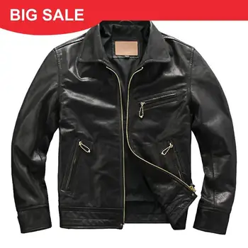 2020 Black Men American Style Casual Leather Jacket Plus Size XXXXL Genuine Cowhide Spring Slim Fit Fashion Leather Coat
2020 Black Men American Style Casual Leather Jacket Plus Size XXXXL Genuine Cowhide Spring Slim Fit Fashion Leather Coat