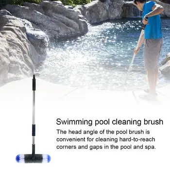Pool Brush Pool Cleaning Brush With Stainless Steel Telescopic Handle Household Pool Scrubber Brush For Pool Daily Cleaning 
Pool Brush Pool Cleaning Brush With Stainless Steel Telescopic Handle Household Pool Scrubber Brush For Pool Daily Cleaning