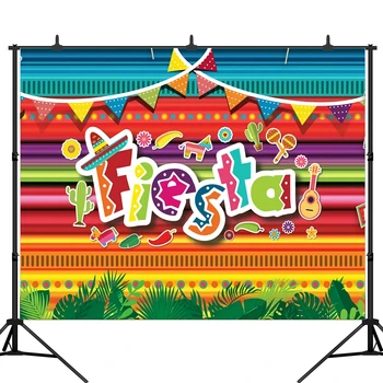 

Vinyl Fiesta Photo Backdrop Mexican Fiesta Theme Photography Background Birthday Party Banner Photobooth