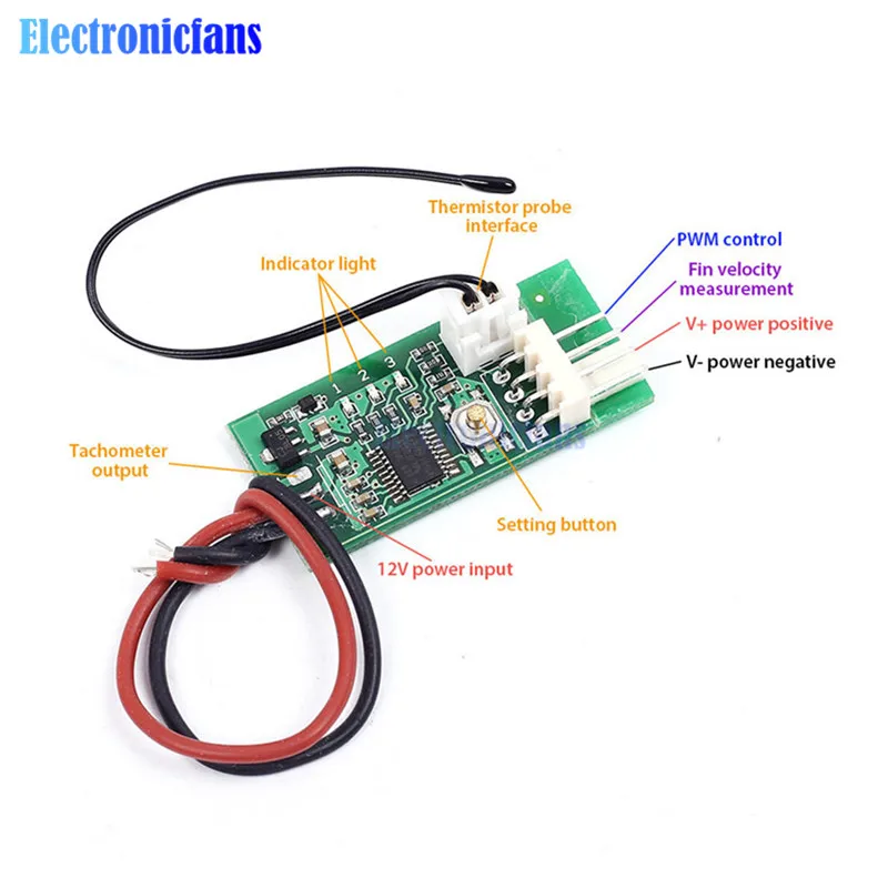 DC 12V PWM Temperature Controller Fan Temperature Controller 4-Wire Fan Temperature Controller Speed Governor for PC Fan/Alarm
DC 12V PWM Temperature Controller Fan Temperature Controller 4-Wire Fan Temperature Controller Speed Governor for PC Fan/Alarm