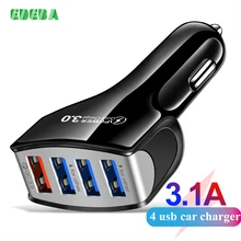 

4 Port USB Car Charger Quick Charge 3 for Mobile Phone 5V 3.1A Fast Car Charging Adapter Mobile Phone Adapters for Iphone Xiaomi