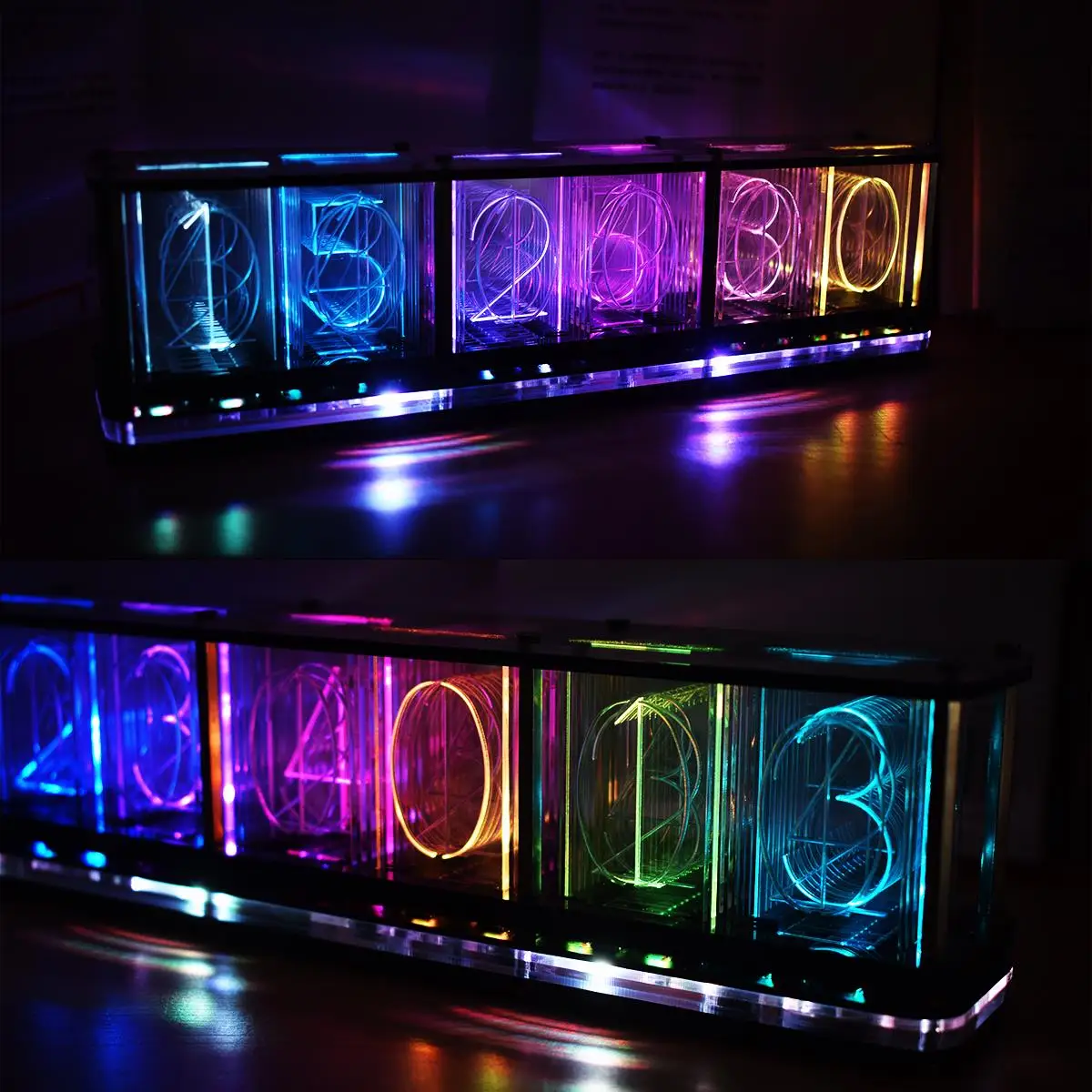 Digital LED Alarm Clock Kit RGB Neo Light Music Spectrum DIY Kits Electronic Bulk DS3231 Chip 6 Digit Display | Дом и сад