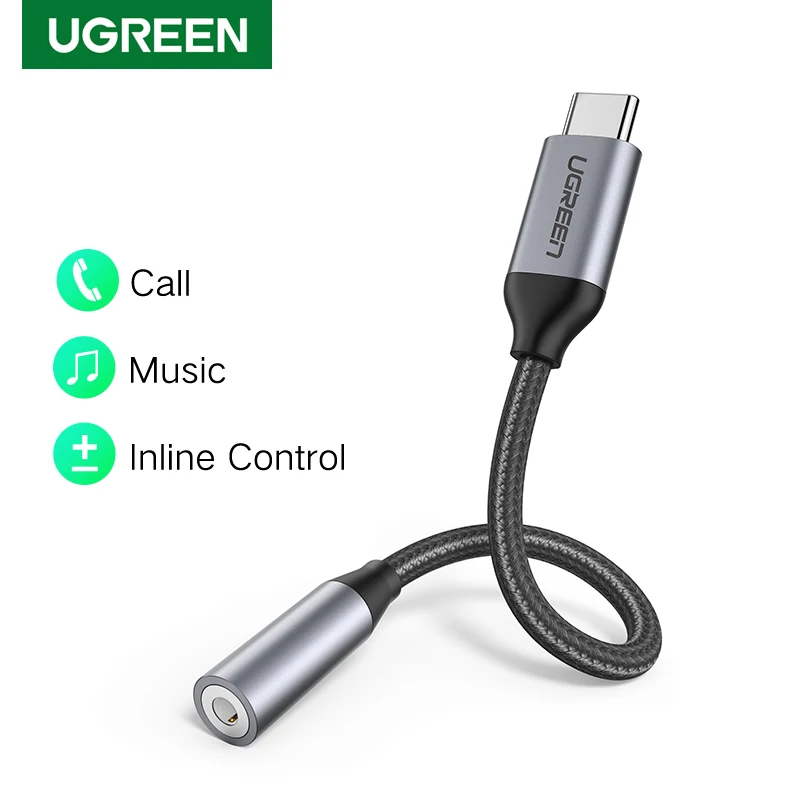 

Ugreen USB Type C to 3.5mm Jack Cable AUX Headphones Adapter Audio Cable For Huawei P40 pro Xiaomi Poco X3 Earphone Converter