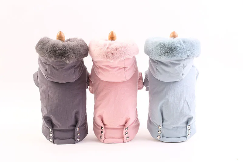 

Fashion design two feet clothes for dogs pink grey blue colors xs-xxl sizes thickening pet clothing with hat clothes perros