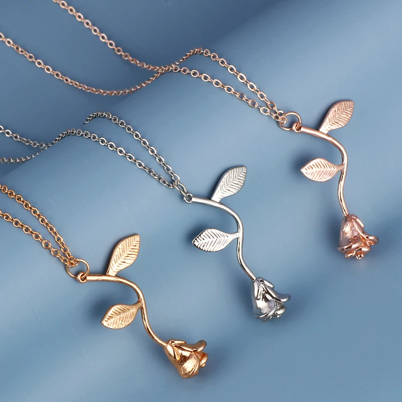 Hesiod One Piece Romantic Design Gold Silver Rose Pendant Necklace Long Chain Necklaces for Women
Hesiod One Piece Romantic Design Gold Silver Rose Pendant Necklace Long Chain Necklaces for Women