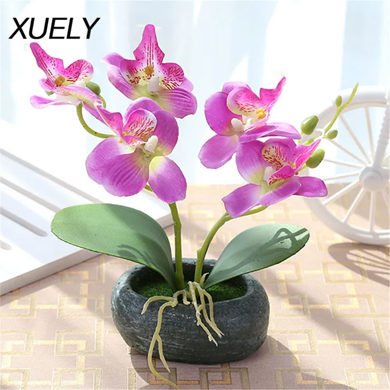 Artificial orchid flower potted plant silk phalaenopsis foam leaf stone vase fake flower garden home office decor 1set bonsai
Artificial orchid flower potted plant silk phalaenopsis foam leaf stone vase fake flower garden home office decor 1set bonsai