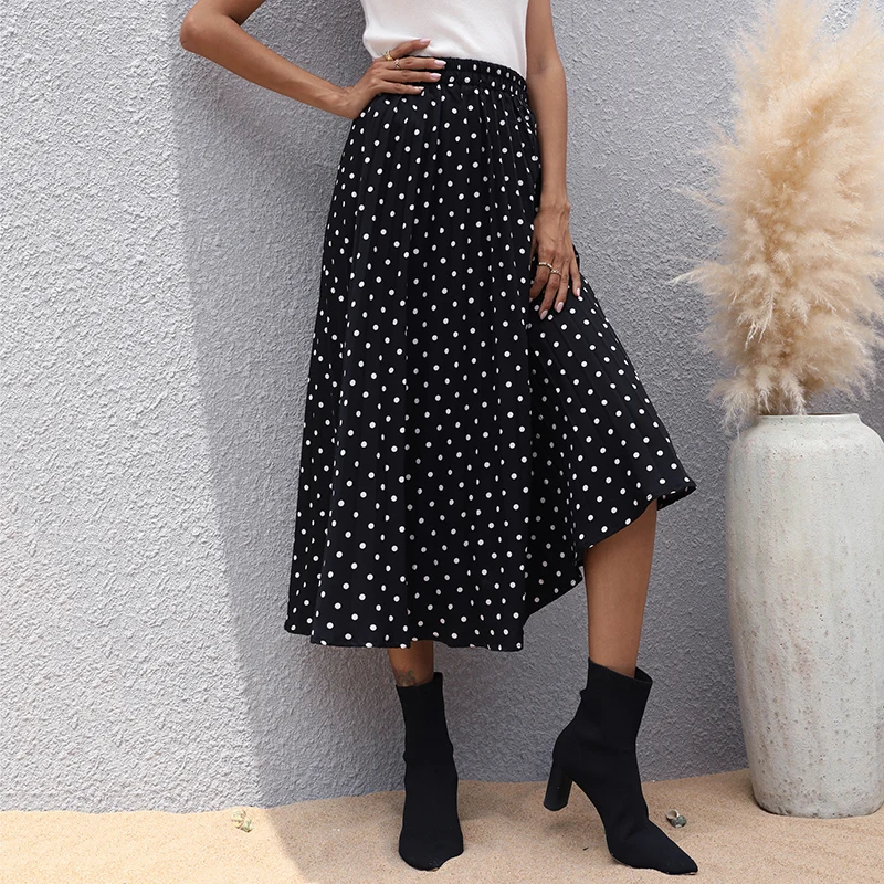 French Style Vintage Polka Dot Women Black Skirt New Irregular High Waist Bodycon Mid-Length Chiffon Skirts
French Style Vintage Polka Dot Women Black Skirt New Irregular High Waist Bodycon Mid-Length Chiffon Skirts