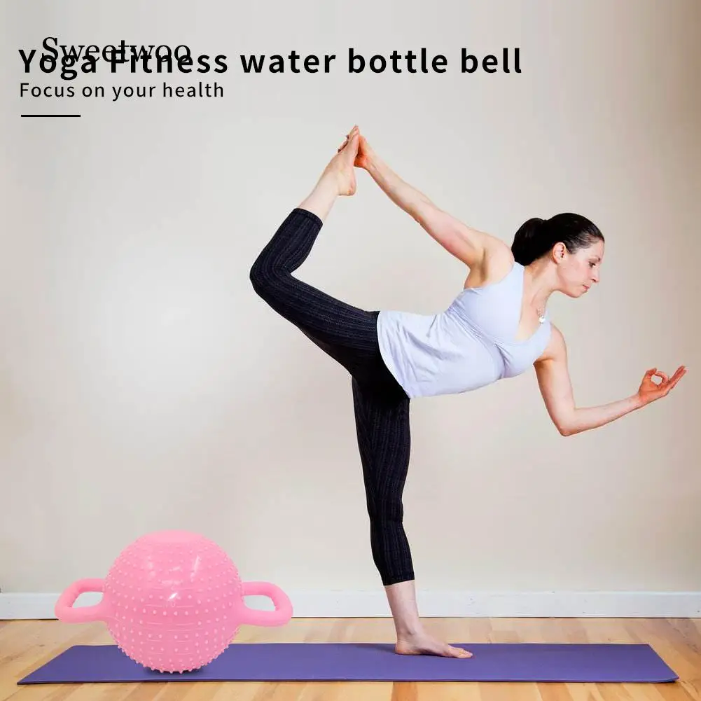 

Portable Fitness Pilates Women Double Handle Dumbbell Massage Water Filled Yoga Kettle Bell Workout Weight Training Small PVC