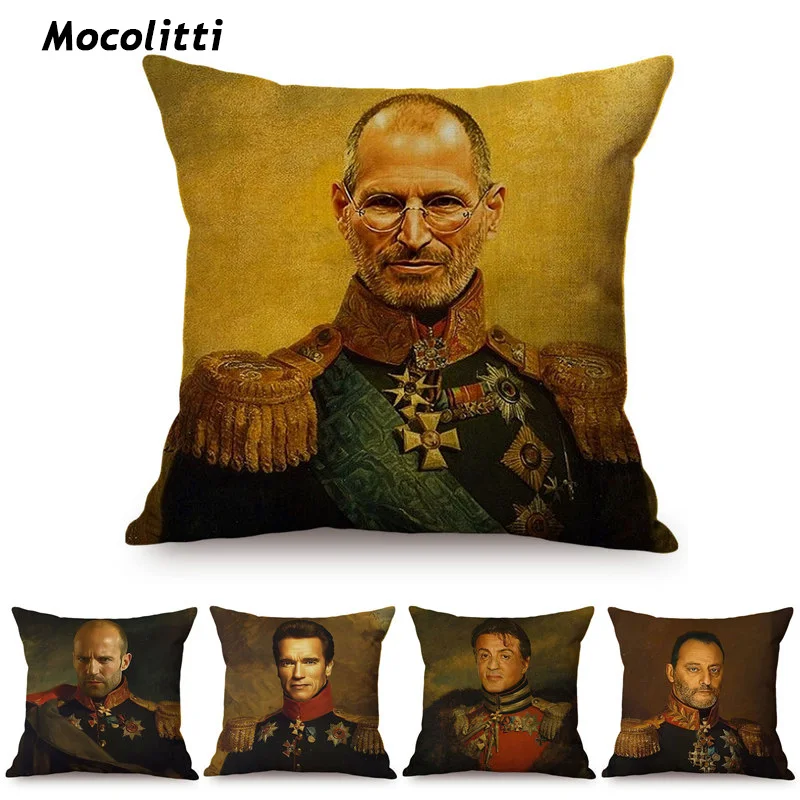 18" Celebrity Star General Costume Oil Painting Art Throw Pillow Steve Jobs Bruce Lee Portrait Car Sofa Decorative Cushion Cover
18" Celebrity Star General Costume Oil Painting Art Throw Pillow Steve Jobs Bruce Lee Portrait Car Sofa Decorative Cushion Cover