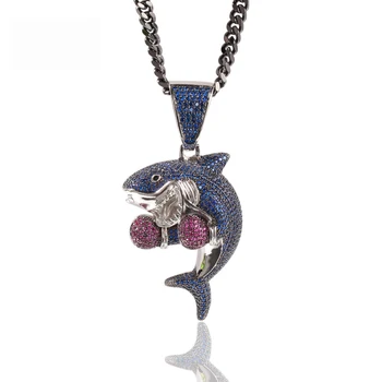New High Quality Zircon Boxing Shark Pendant Fine Jewelry Exquisite Necklace Chain Set Fashion Accessories Jewel Men And Women
New High Quality Zircon Boxing Shark Pendant Fine Jewelry Exquisite Necklace Chain Set Fashion Accessories Jewel Men And Women