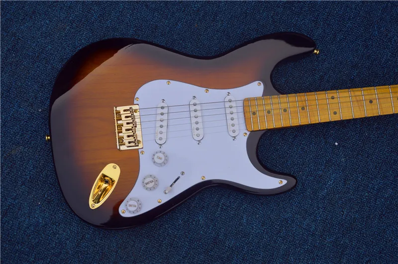 Завод магазин закат sunburst клен гриф Подпись 6 струн электрогитара Ольха тела