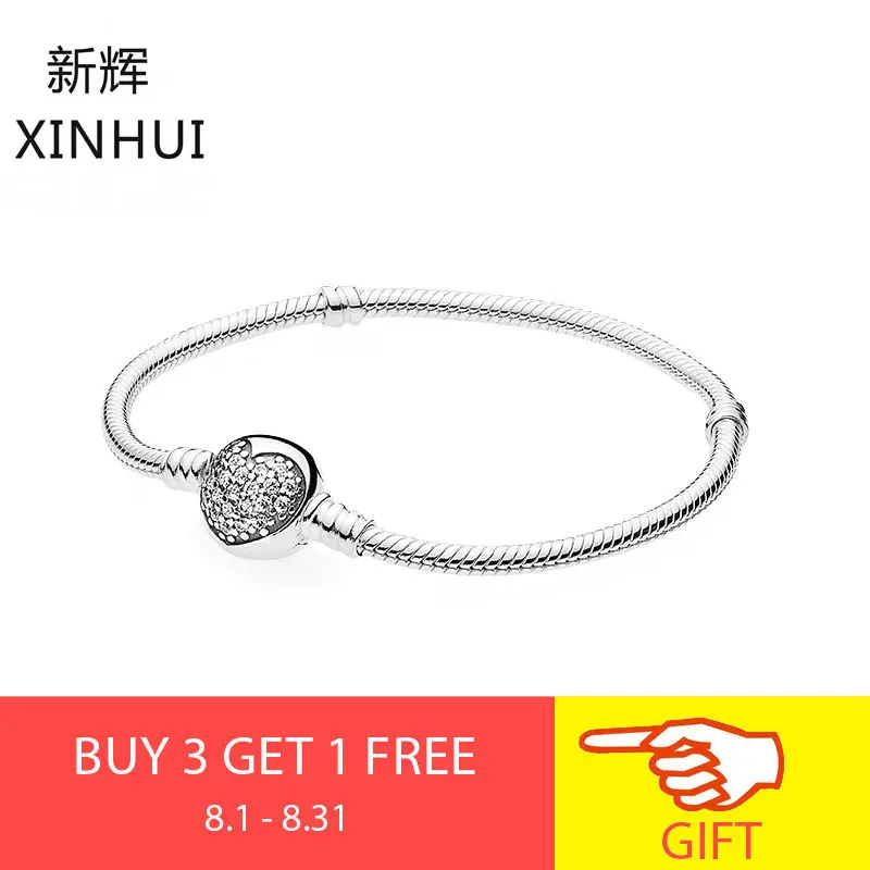 XINHUI Fine 925 Sterling Silver Snake Chain Pave Setting CZ Heart Charm Bracelet & Bangle For Original brand Jewelry 16cm-21cm
XINHUI Fine 925 Sterling Silver Snake Chain Pave Setting CZ Heart Charm Bracelet & Bangle For Original brand Jewelry 16cm-21cm