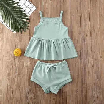 CANIS Summer 2PCS Infant Baby Girl Clothes Solid Color Sleeveless Ruffles Tops Dress+Bowknot Shorts Pants Outfit
CANIS Summer 2PCS Infant Baby Girl Clothes Solid Color Sleeveless Ruffles Tops Dress+Bowknot Shorts Pants Outfit