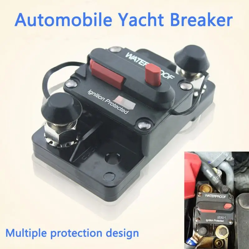 Фото DC 12V Circuit Breaker for Car Marine Boat Bike Stereo Audio Auto Waterproof Reset Fuse 30A 80A 100A 150A 200A 250A 300A | Автомобили и