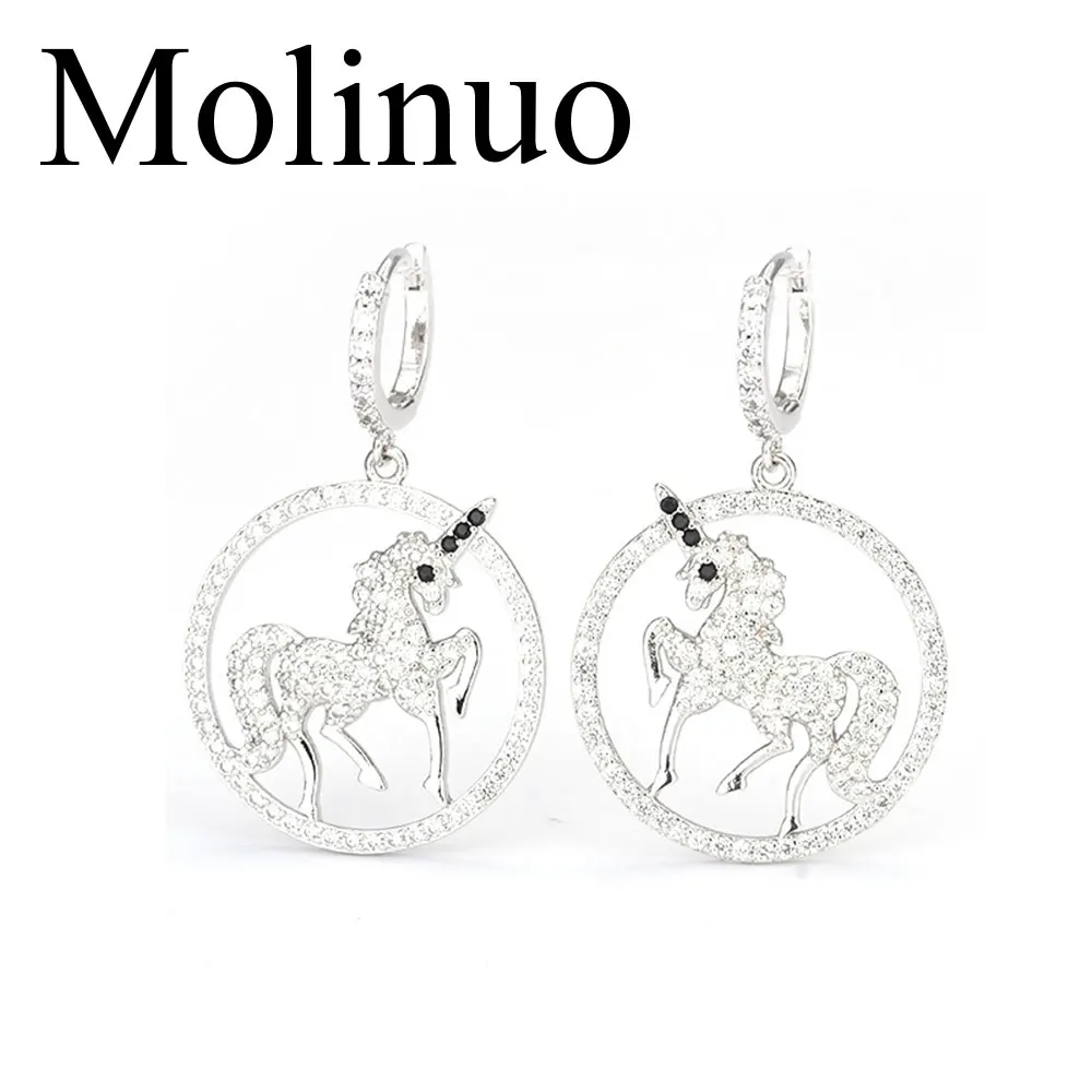 Molinuo Trendy round unicorn design drop earrings inlay White zircon personality fashion drop earrings
Molinuo Trendy round unicorn design drop earrings inlay White zircon personality fashion drop earrings