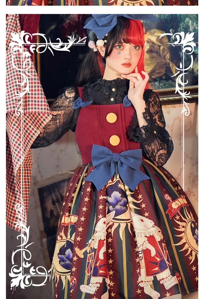 Gothic tea party sweet lolita dress vintage bowknot printing high waist victorian dress kawaii girl gothic lolita jsk loli cos
Gothic tea party sweet lolita dress vintage bowknot printing high waist victorian dress kawaii girl gothic lolita jsk loli cos