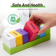 7 Day Medicine Pill's Box Weekly Pillbox Case Plastic Square Pills Box Organizer Week Tablets Medicine Storage Medical Travel
7 Day Medicine Pill's Box Weekly Pillbox Case Plastic Square Pills Box Organizer Week Tablets Medicine Storage Medical Travel