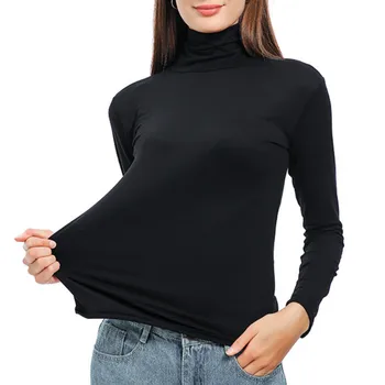 Stretch Turtleneck t shirt Solid long sleeve shirt women plus size tops Office Lady womens clothing Full shirts
Stretch Turtleneck t shirt Solid long sleeve shirt women plus size tops Office Lady womens clothing Full shirts