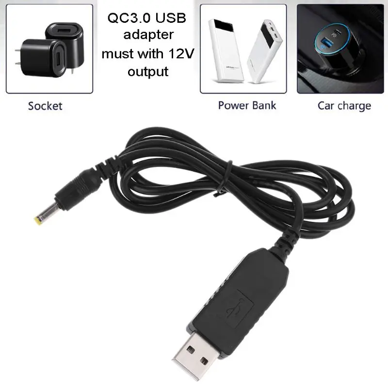 Кабель-преобразователь с USB на 12 В 3 0 А 4 0x1 7 мм | Электроника