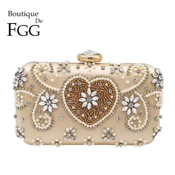 Boutique De FGG Vintage Heart Pattern Women Beaded Purse Evening Party Rhinestone Clutch Bags Bridal Crystal Beaded Handbag
Boutique De FGG Vintage Heart Pattern Women Beaded Purse Evening Party Rhinestone Clutch Bags Bridal Crystal Beaded Handbag