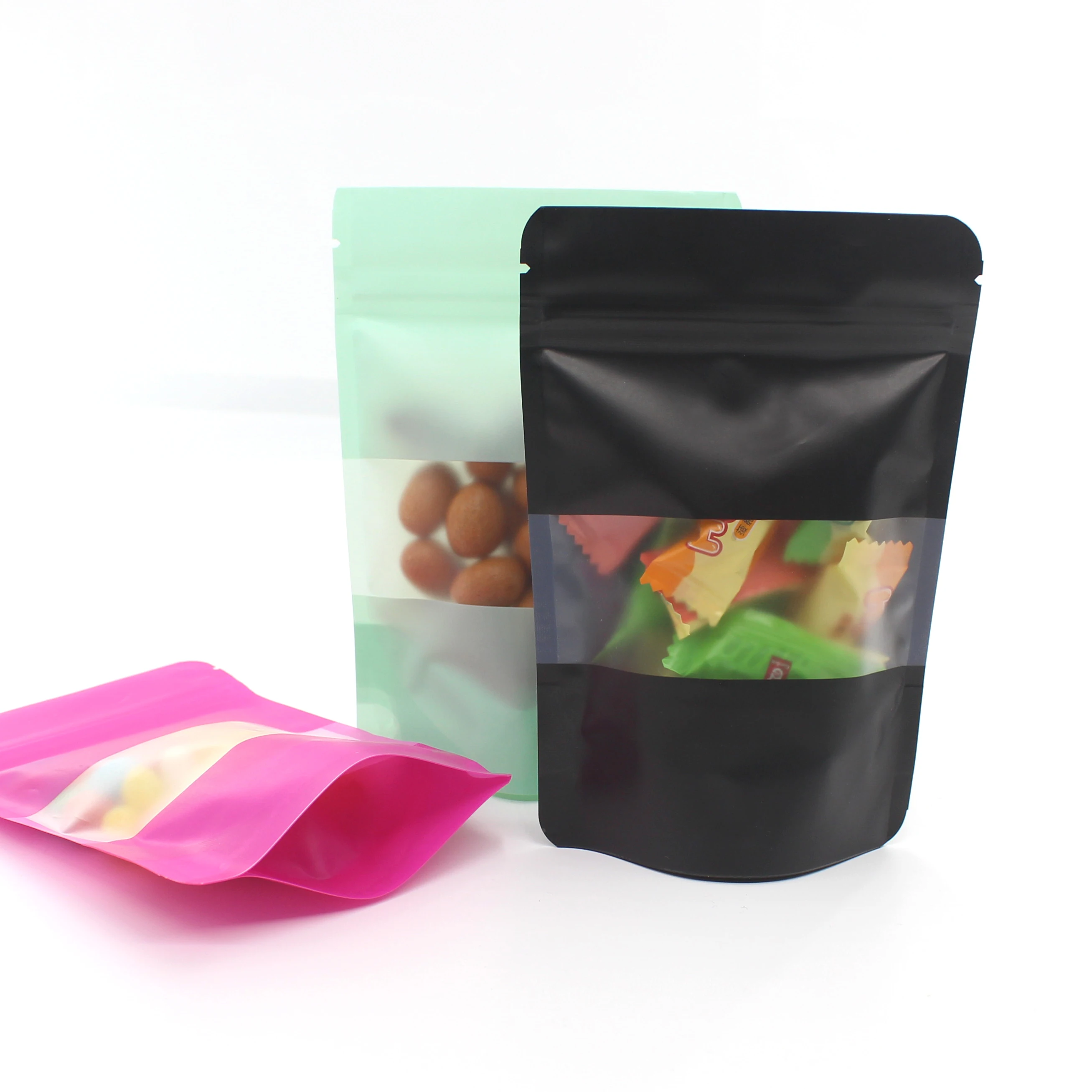 50pcs/lot Matte Pink Green Black Stand up Zip Lock Plastic Bags with Window Gift Coffee Bean Snack Nuts Ziplock Storage Bag Z510
50pcs/lot Matte Pink Green Black Stand up Zip Lock Plastic Bags with Window Gift Coffee Bean Snack Nuts Ziplock Storage Bag Z510
