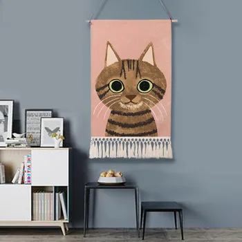 Cartoon Cat Pattern Tapestries with Tassels Decorated Fabric Art Simple Tapestry Wall Hanging Handcrafts Kids Room Home Decor
Cartoon Cat Pattern Tapestries with Tassels Decorated Fabric Art Simple Tapestry Wall Hanging Handcrafts Kids Room Home Decor