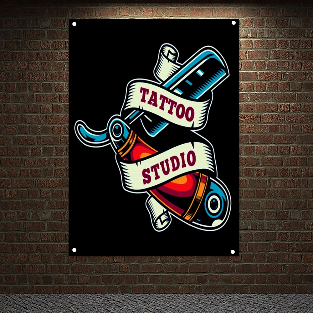 Vintage Tattoo Studio Colorful badge Poster Wall Hanging Haircut Shaver Banners Flags Canvas Painting Tapestry Home Decoration
Vintage Tattoo Studio Colorful badge Poster Wall Hanging Haircut Shaver Banners Flags Canvas Painting Tapestry Home Decoration