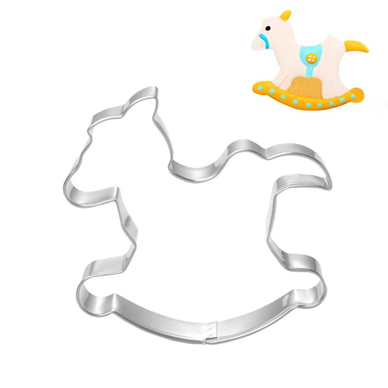 1pc Cute Baby Rockie Horse Shape Cookie Cutter Stainless Steel Carousel Horse Biscuit Mold DIY Baking Tools
1pc Cute Baby Rockie Horse Shape Cookie Cutter Stainless Steel Carousel Horse Biscuit Mold DIY Baking Tools