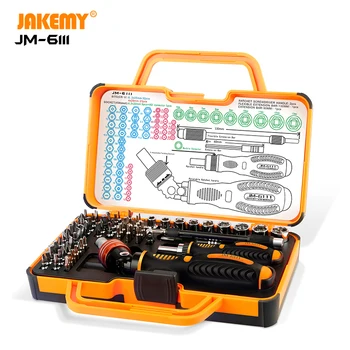 JAKEMY JM-6111 Original 69 in 1 DIY Hand Tool Set 180 Degree Ratchet Screwdriver Kit CRV Bits For Electronics Repair Disassembly 
JAKEMY JM-6111 Original 69 in 1 DIY Hand Tool Set 180 Degree Ratchet Screwdriver Kit CRV Bits For Electronics Repair Disassembly