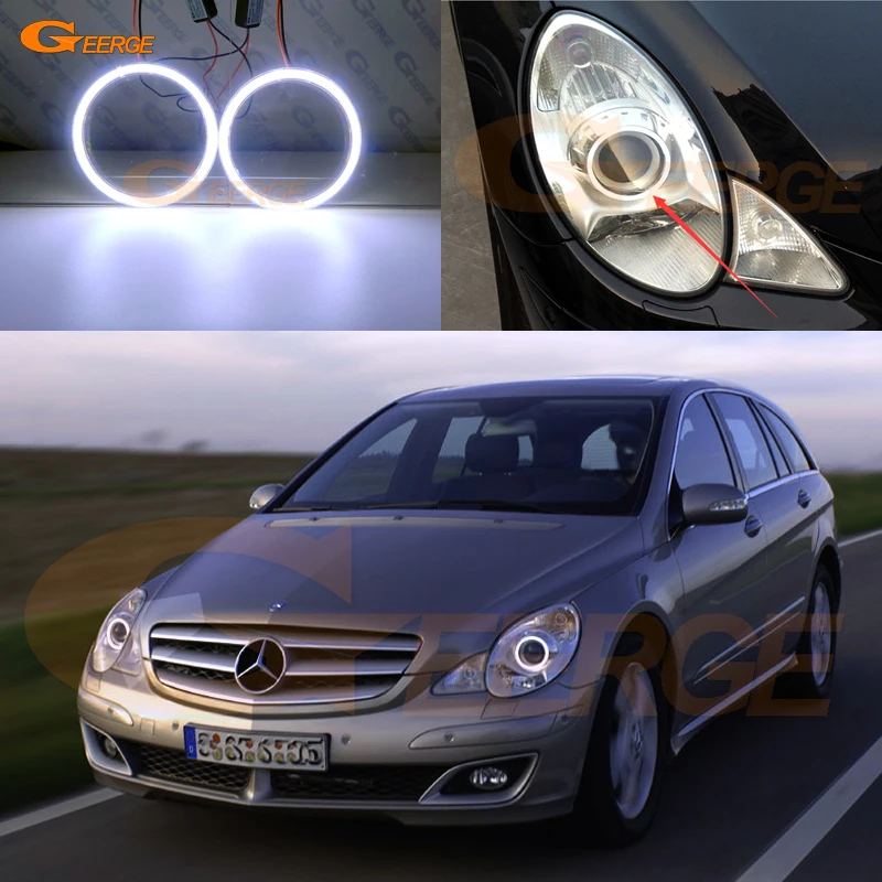 COB led angel eyes halo Кольца отличного качества ультра яркие для Mercedes Benz R Class W251 2006 2009 Pre