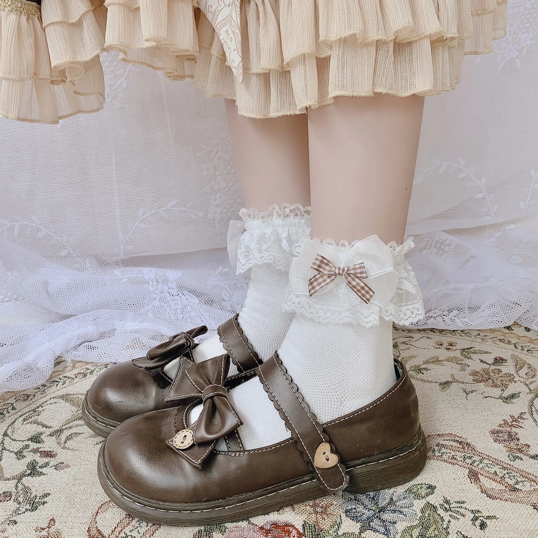 1 Pair Women's Socks Maiden Lovely Lolita Lace Short Sock Summer Cute Sweet Ruffle Bows Cotton Princess Kawaii High Quality
1 Pair Women's Socks Maiden Lovely Lolita Lace Short Sock Summer Cute Sweet Ruffle Bows Cotton Princess Kawaii High Quality