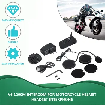 New V6 Helmet Intercom 6 Riders 1200M Motorcycle Intercom Headset Walkie Talkie Helmet BT Interphone Plug
New V6 Helmet Intercom 6 Riders 1200M Motorcycle Intercom Headset Walkie Talkie Helmet BT Interphone Plug