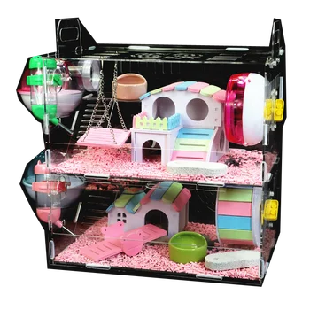 Acrylic Hamster Cage Double-Decker Villa Oversized Transparent Baby Supplies Toy Goldbear 
Acrylic Hamster Cage Double-Decker Villa Oversized Transparent Baby Supplies Toy Goldbear