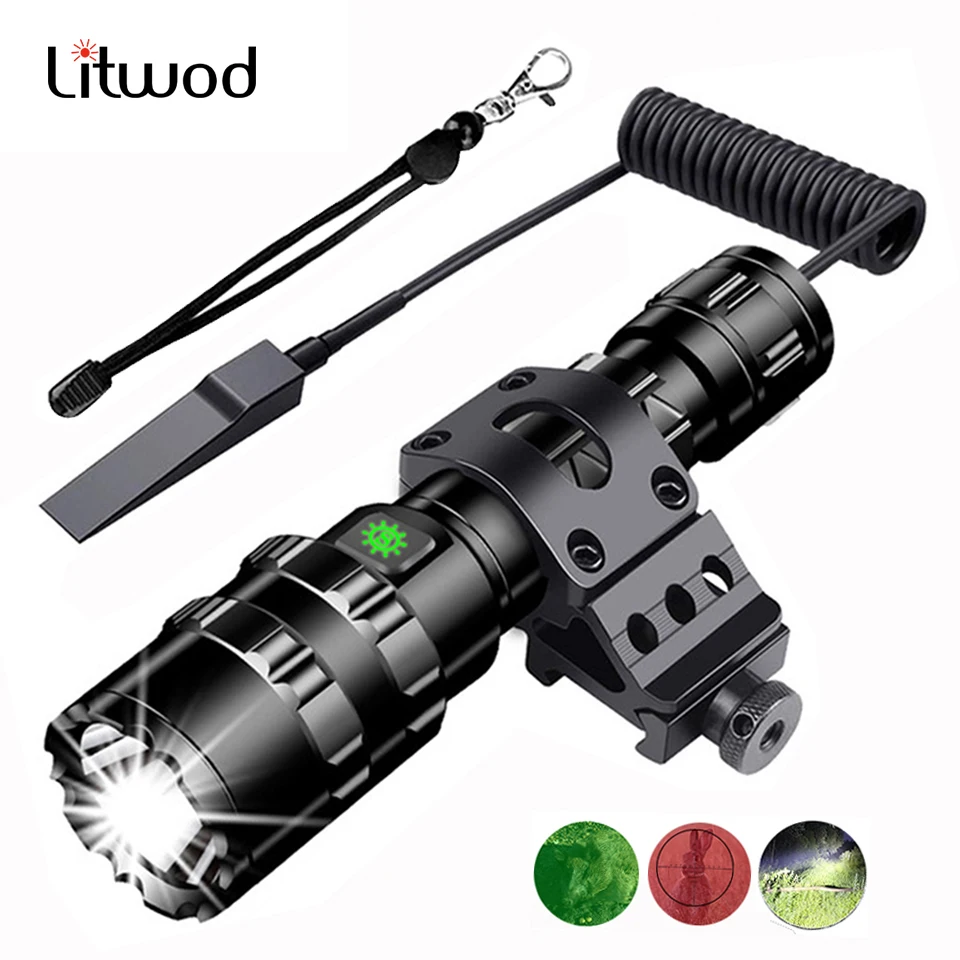 Litwod 5 Modes LED colors light torch powerful Tactical Flashlight Rechargeable Waterproof Scout Torch Hunting light by 1*18650
Litwod 5 Modes LED colors light torch powerful Tactical Flashlight Rechargeable Waterproof Scout Torch Hunting light by 1*18650