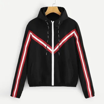 Sports jacket Ladies casual jacket Women Long Sleeve Patchwork Hooded Zipper Pockets Casual Sport Coat Y906 
Sports jacket Ladies casual jacket Women Long Sleeve Patchwork Hooded Zipper Pockets Casual Sport Coat Y906